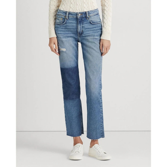 Ralph Lauren High-Rise Straight Cropped Jean - Picture 1 of 5